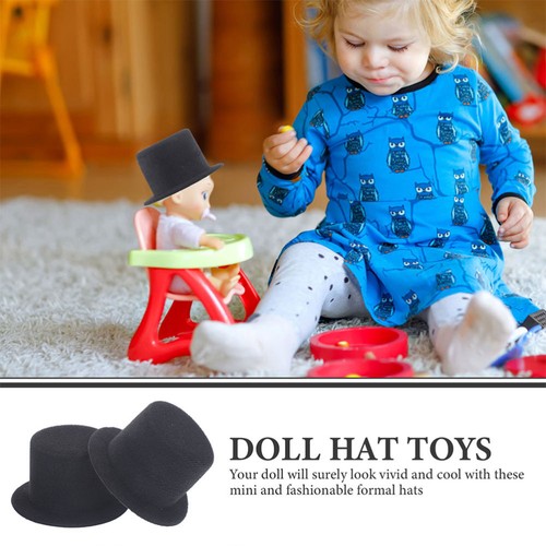 Mini Puppenzubehör Miniatur Zylinder Hut Herren und Damen Deko Hüte - Bild 12 von 12