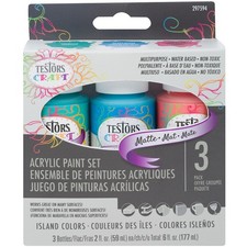Testors Craft Acrylic Paint Set 3/Pkg-Island Colors Matte - 297594