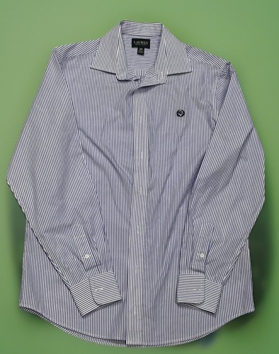 LAUREN Ralph Lauren Boys Blue White Striped Cotton Long Sleeve Dress Shirt SZ 20 - Picture 5 of 23