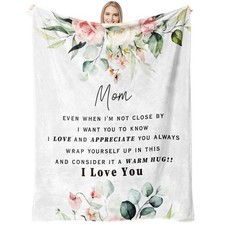 Mom Gifts Throw Blanket from Daughter Son 60x50 inch Soft Flannel for Bed