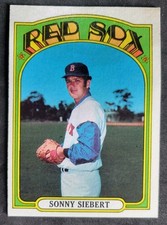 1972 Topps - Sonny Siebert #290 - Red Sox - Excellent with some discoloration