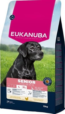 EUKANUBA Trockenfutter für ältere Hunde großer Rassen mit frischem Huhn 15kg