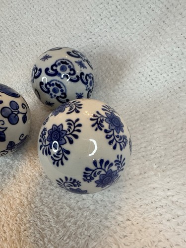 Ceramic Balls/Spheres Blue/White Decorative Bowl Filler - Picture 3 of 5