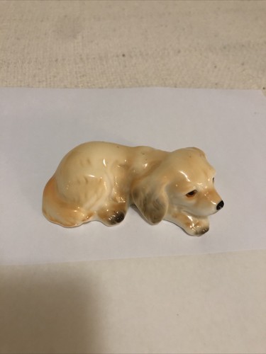 VINTAGE BISQUE BONE CHINA GOLDEN RETRIEVER WELPE - Bild 2 von 5
