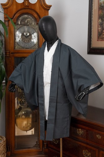 CHAQUETA HAORI JAPONESA VAINILLA PARA HOMBRE KIMONO AUTÉNTICA JAPÓN GENUINA VINTAGE - Imagen 2 de 8