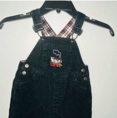Vintage Authentic Place schwarzer Cord Overall 6-9 Monate - Bild 2 von 7