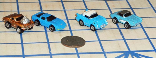 Lot of 4 Galoob Micro Machines Chevy Corvettes 1955 1957 1964 Street & 1990s C4 - Picture 2 of 8