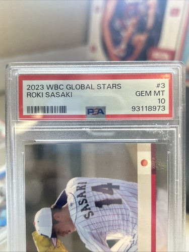 2023 Topps World Baseball Classic Global Stars Roki Sasaki Japan Dodgers PSA 10 - Picture 3 of 4