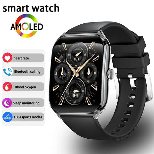 Ultradünne Smartwatch Herren 1,96" AMOLED 360*360 HD Pixel Display Immer Tim anzeigen - Bild 10 von 20
