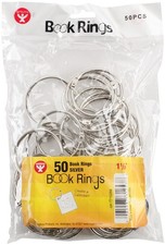 Hygloss Book Rings 50/Pkg-Silver 1.5"