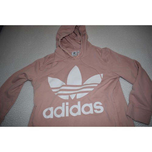 Sudadera con capucha Adidas de gran tamaño para mujer talla mediana bolsillo frontal rosa - Imagen 8 de 8