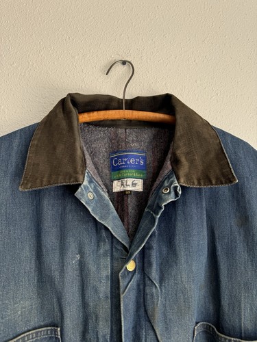 True Vintage Carters Watch The Wear Denim Chore Jacket Size XL 48 Blanket Lined - Picture 2 of 9
