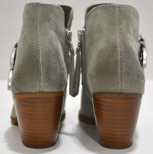 Sam Edelman Windsor Women's Western Boots Suede Heeled Shoes Mineral Green New - Picture 3 of 4