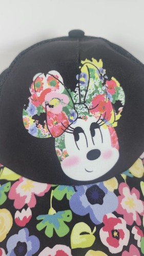 Disney Womens Floral Minnie Mouse Black Mesh Snapback Trucker Hat Adjustable NWT - Picture 3 of 14