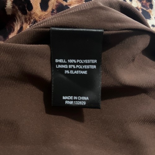 Michael Costello Animal Medley Natalia Gown Brown Cream sz Large NWT - Picture 11 of 11