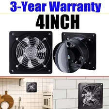 4" Exhaust Fan Ventilation Extractor Fan Wall-Mounted Square Blower Black 4inch