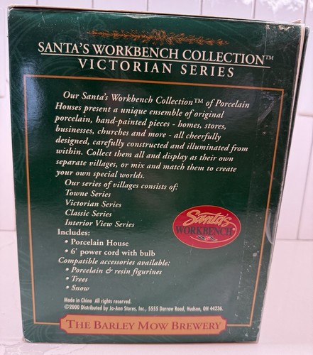 SANTA'S WORKBENCH COLLECTION "THE BARLEY MOW BREWERY" PORCELAIN LIGHTED BUILDING - Picture 3 of 13