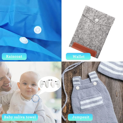 100 Sets White T5 Plastic Snaps round Resin Snaps Buttons for Clothing Diapers C - Picture 7 of 7