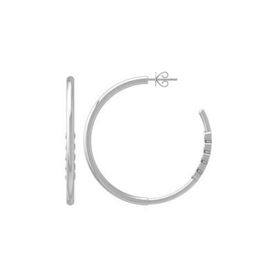 14k Weißgold Lab Grown Diamant Mode Creolen Urlaub Geschenk