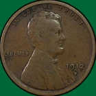 1912-D Lincoln Wheat Cent Fine F Coin #37492