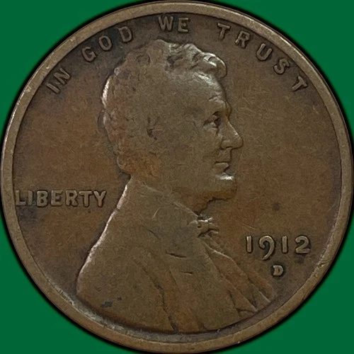 1912-D Lincoln Wheat Cent Fine F Coin #37492