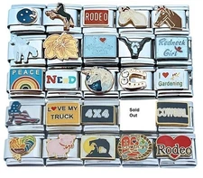 9mm Italian Charms Assorted Horses Cowboys Truck Unicorn Rooster Pig (Col #9)