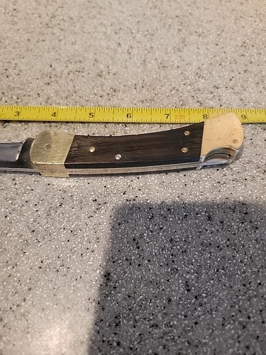 Vintage 4" Holz & Messing Griff Lockblade Buck Messer rostfrei - Bild 6 von 11