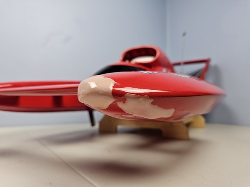 Vintage Miss Budweiser RC Nitro Gas 1/12 Hydroplane Racing Boat Working Damaged - Picture 16 of 24