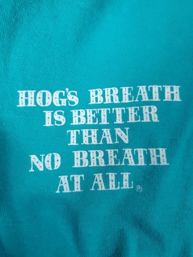 Vintage Hog's Breath Saloon Graphic T-Shirt Turquoise New Orleans Adult L - Picture 7 of 10