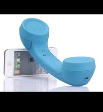 Wireless Retro Telephone Handset Bluetooth Phone Receiver Android iPhone BLUE