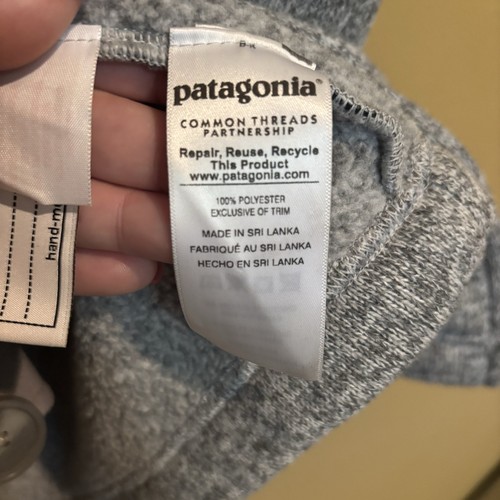 Patagonia Girls Medium 10 Gray Button Front Fleece Better Sweater Jacket Youth - Picture 7 of 7