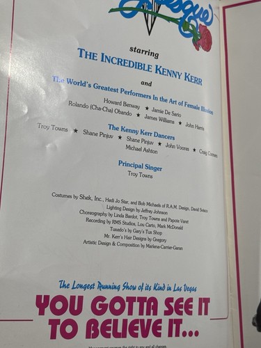 Kenny Kerr SIGNED Boylesque Boy-lesque Vintage Magazine Catalog Program - Bild 9 von 10