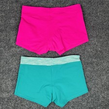 Jo Jax Girls Large 12-14 Shorts Stretch Dance Activewear Cheer Pink Teal EUC