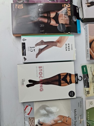 JOB-LOT 10 PAIRS Brown BLACK SHEER LADIES size Small stocking mixed P555 - 第 6/9 張圖片