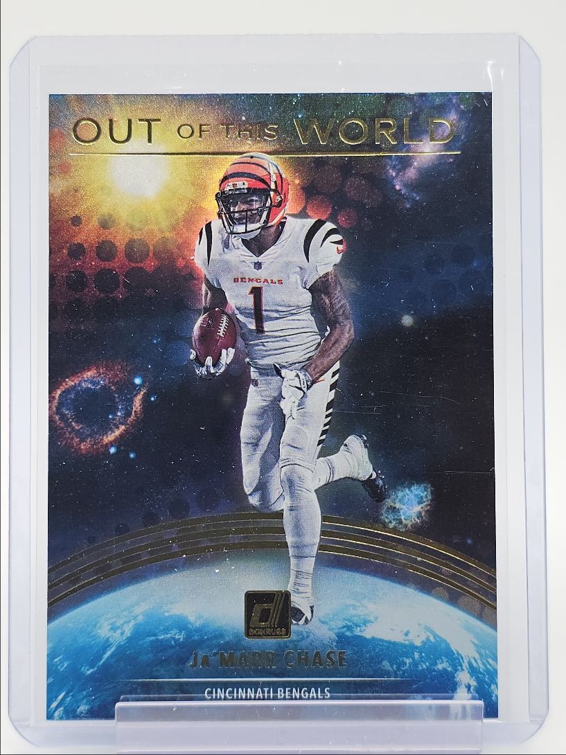 JA'MARR CHASE 2021 DONRUSS OUT OF THIS WORLD ROOKIE BENGALS RC Q3813