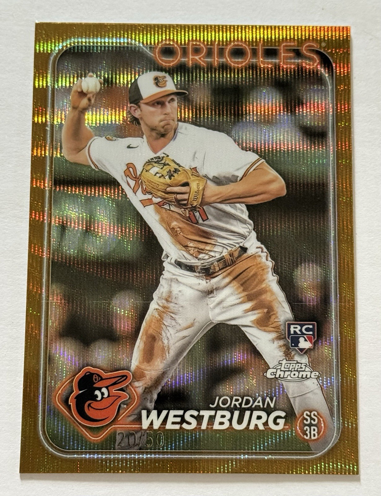 2024 Topps Chrome Rookie Gold Wave Refractor Jordan Westburg RC 20/50 #277