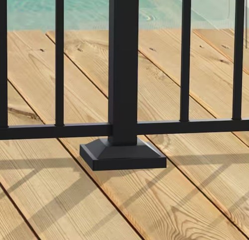 Kit de montaje en superficie negro TuffBilt - Base de valla de aluminio para vida al aire libre - Imagen 2 de 7