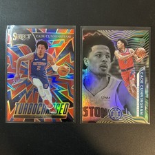 Lot of 2 Cards: Cade Cunningham Lot RC Select Turbocharged - Detroit Pistons