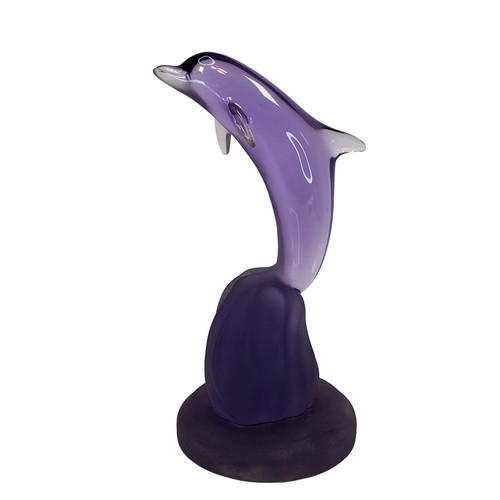 Vtg J Boiros Dolphin Kalonite Statue Low Number 36/950 Purple Marine Life 11" - Picture 4 of 14