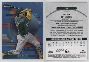 2025 Topps Finest Uncommon Sky Blue Refractor /250 Jacob Wilson #109 Rookie RC