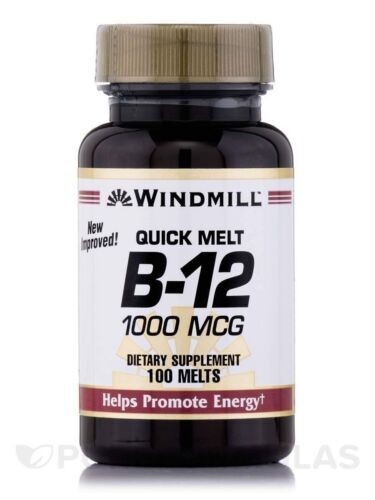 Windmill Quick Melt Vitamin B-12 Dietary Supplement Tablets 1000mcg 100 Count - Picture 1 of 4