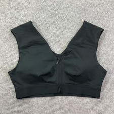 Tommie Copper Sports Bra Womens XL Black Shoulder Support Compression Front Zip