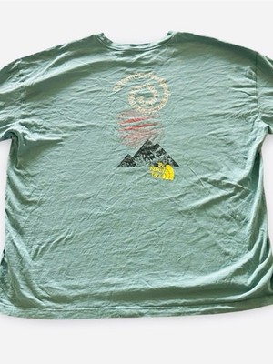 The North Face Men's Light Sage Green Mountain Graphic Short Sleeve Tee Great!
