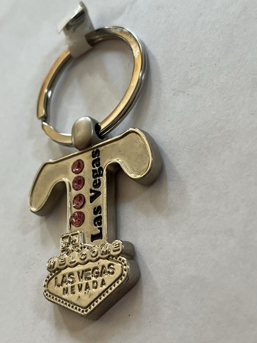 Las Vegas Schlüsselanhänger personalisiert "T" Souvenir rosa Strass Keyring - Bild 2 von 7