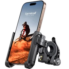Lamicall Motorcycle Bike Phone Mount - No Block Camera 1s Lock Bike Cell