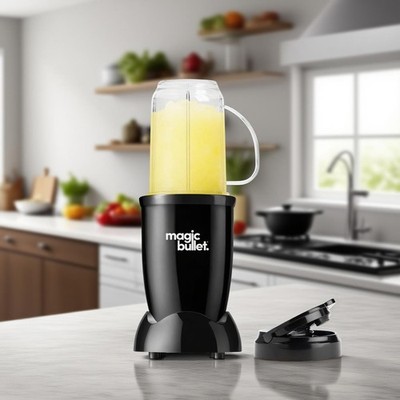 NIB magic bullet Magic Bullet Personal Blender 4 Piece Set MBR-0401WM Black