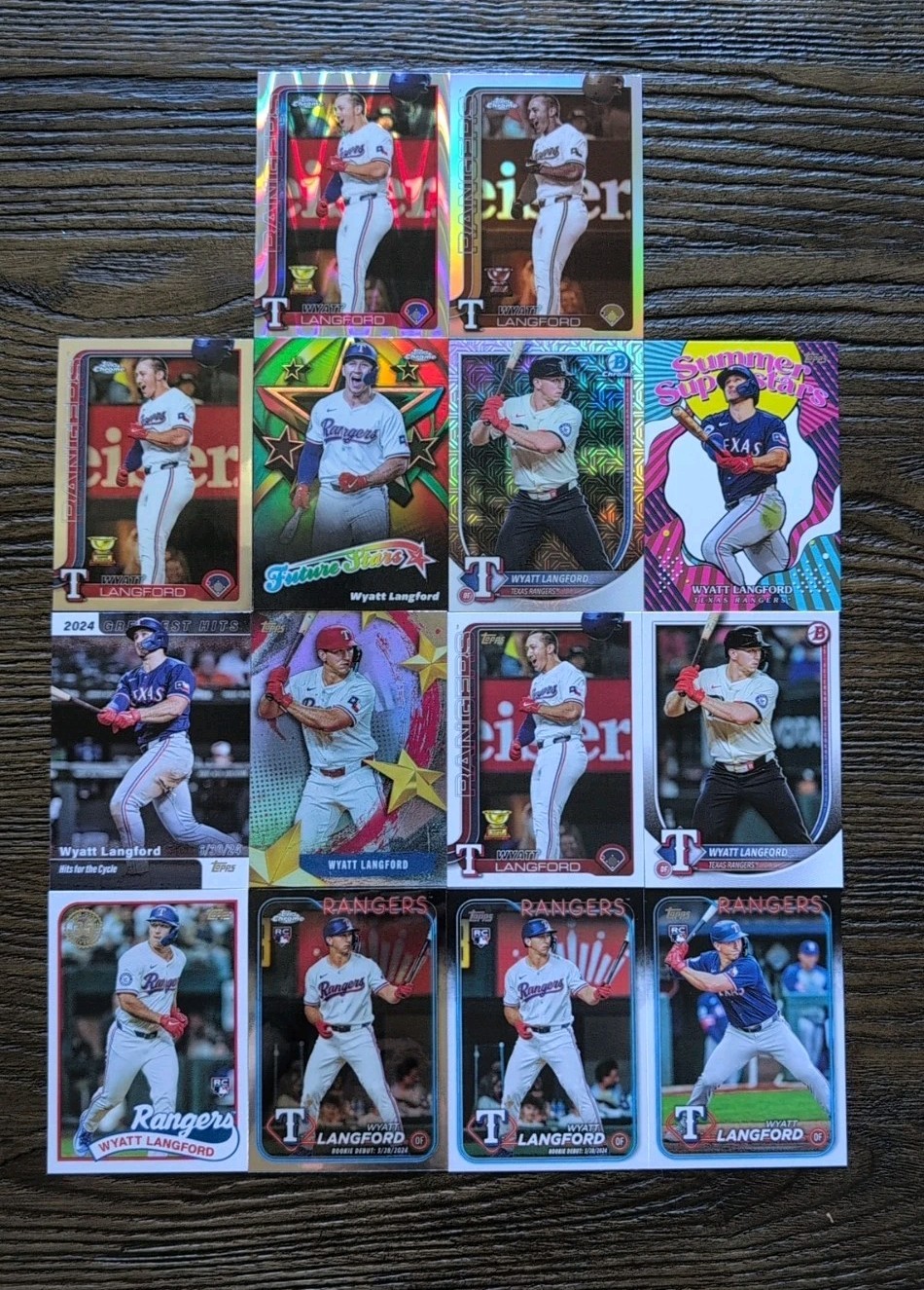2025 Topps Chrome Wyatt Langford - #68 Raywave Refractor Plus 13 More
