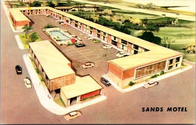 Postcard - Sands Motel - Chicago - Pool and Cabana Club (B4)