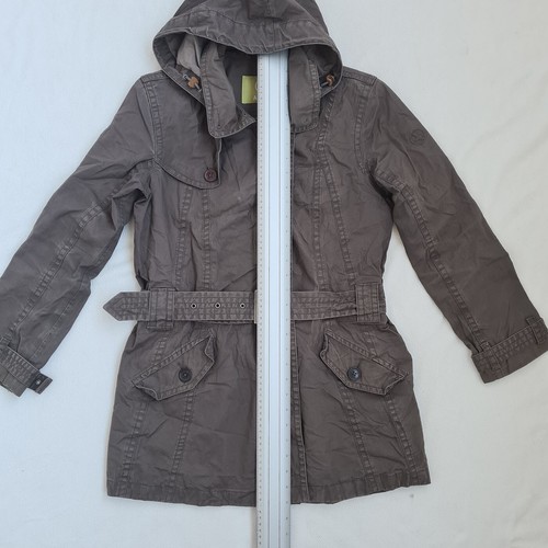 Gabardina para mujer Aigle talla 38 mediana algodón lino chaqueta capucha... - Imagen 21 de 24