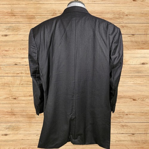 Ermenegildo Zegna Trofeo Suit Jacket Mens 56R Chevron Charcoal Classic - Picture 4 of 6